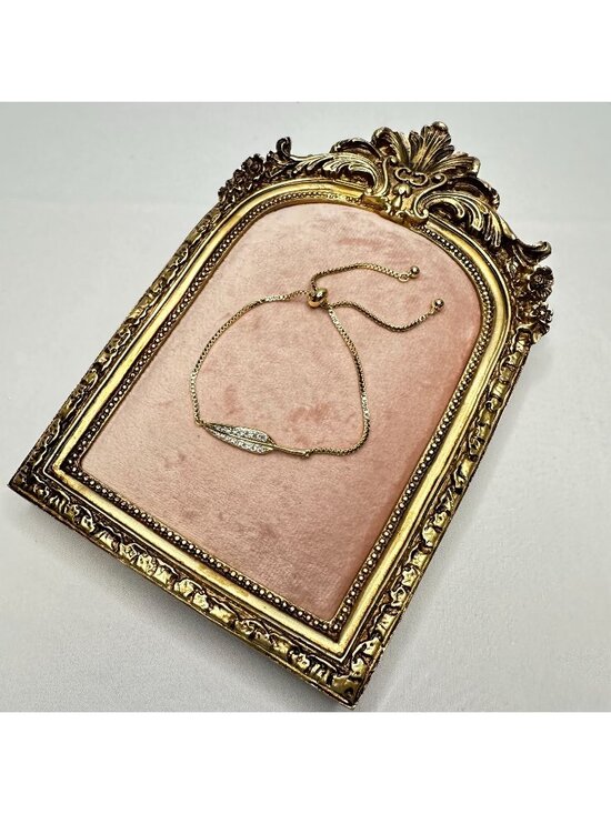 Park Lane Jewelry - Park Lane Jewelry Gold Crystal Leaf Feather Bolo Bracelet NWOT Adjustable Slider
